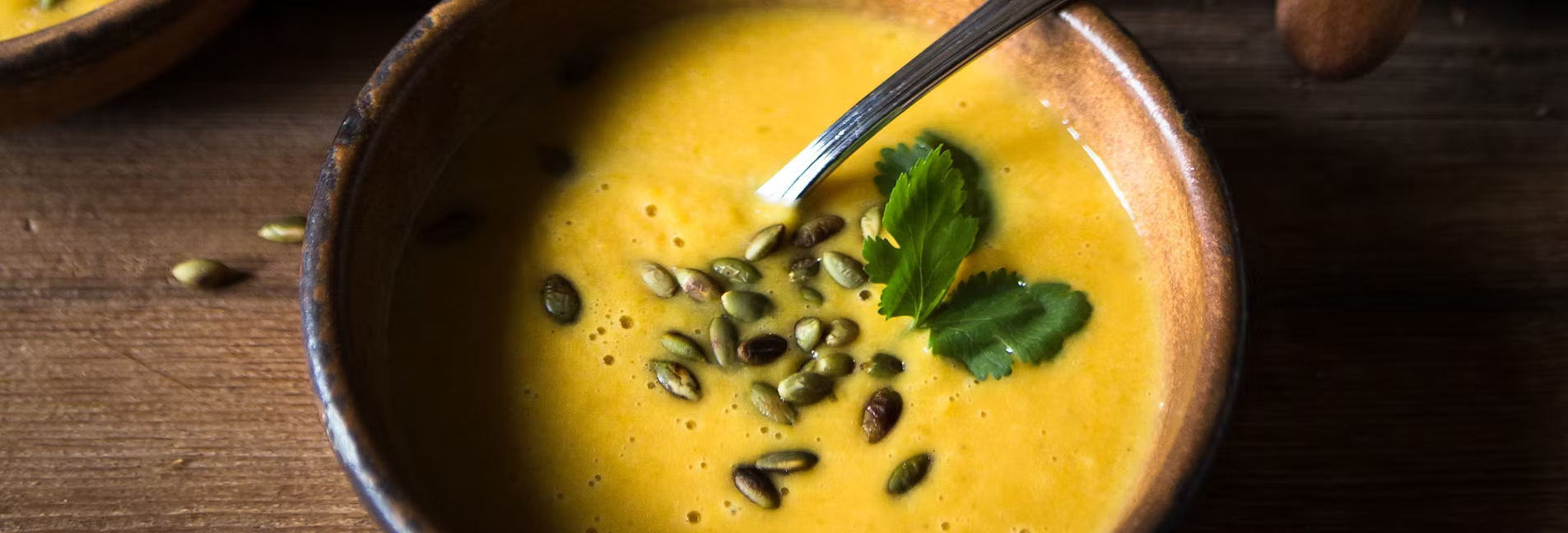 Sopa da abóbora e decora