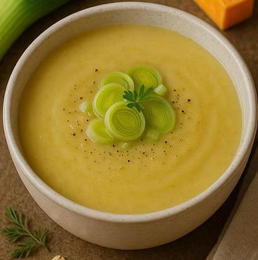 Sopa de Alho-poró com Batata-Doce